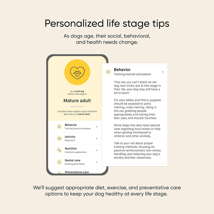Dog Age Test Kit - Estimates Age and Birthday - DNA Methylation - Best for Dogs past Puppy Stage - Includes Life Stage Care Tips - Great for Rescue Dogs