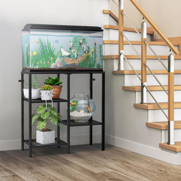 Aquarium Stand 20 Gallon, Metal Fish Tank Stand, Aquarium Rack Stand for Fish Tank Accessories , 3 Tier Turtle Reptile Terrarium Stand for Living Room Office