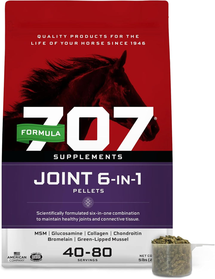 Joint 6In1 Equine Supplement 5 Lb Bag - Support for Joint Integrity and Inflammatory Response in Horses - Green-Lipped Mussel, MSM, Glucosamine, Chondroitin & Collagen