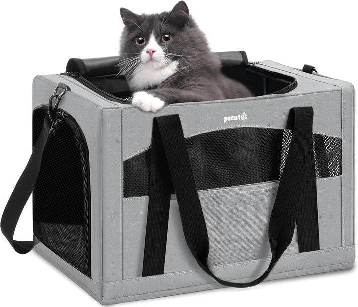 Cat Carrier Stable, Pet Carrier Breathable and Portable, Cat Carriers Bag with Scientific Hidden Partition, Carriers for Cat under 5Kg, Dog Carrier Suitable for Travel and Outing, Green