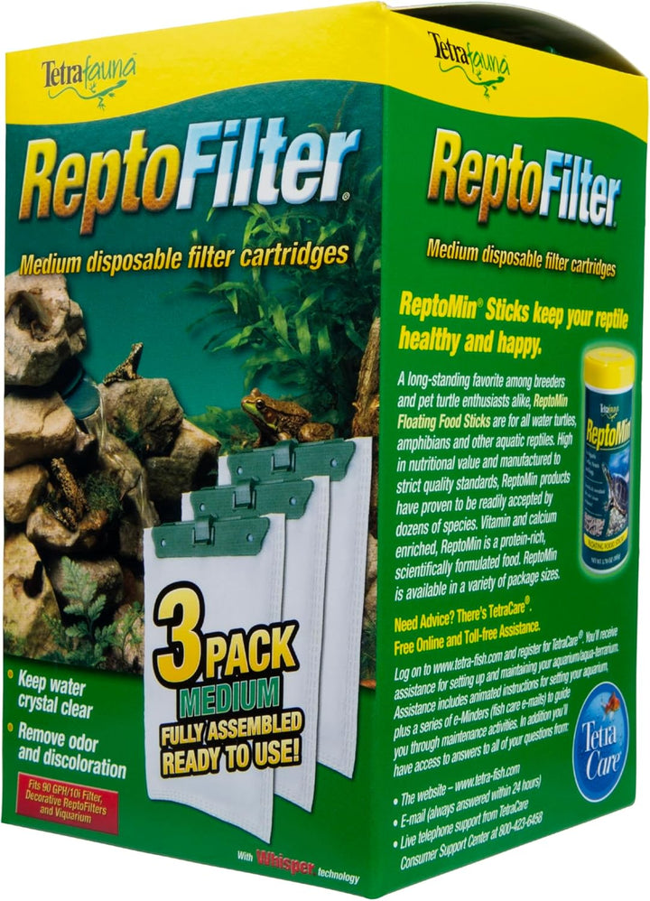fauna Reptofilter Filter Cartridges, Size Medium, Filter Cartridge Refills, 3 Count