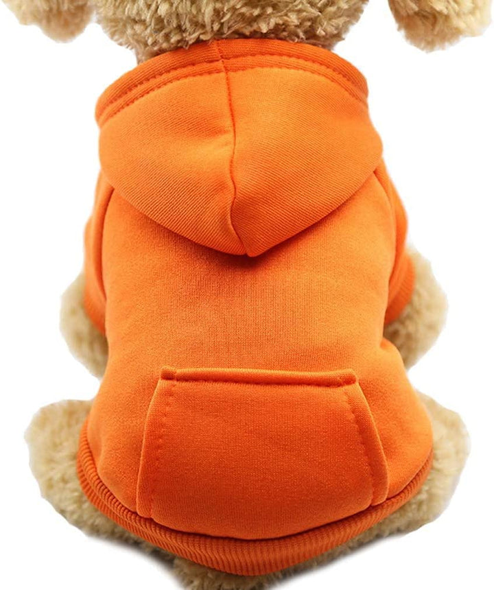 Winter Dog Hoodie Sweatshirts with Pockets Warm Dog Clothes for Small Dogs Chihuahua Coat Clothing Puppy Cat Custume (Coffee, Small)