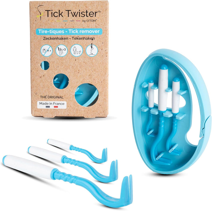 Tick Remover for Dogs and Human - Made in France - Tick Puller for Humans and Dogs - 3 Different Sizes - Dog Tick Removal Tool - Also for All Other Pets - Tick Nipper In