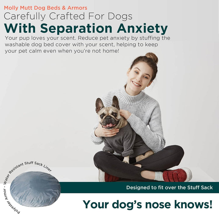 Water-Resistant Dog Bed Liner, Nylon Bed Liner for Dogs, Easy to Clean, Gray, Round, 36”X36”X4.75”