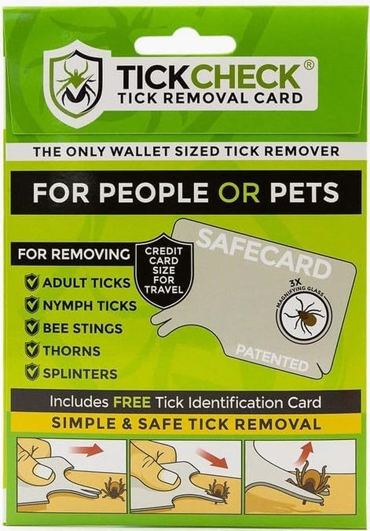 Tick Remover Card - Wallet Sized Tick Removal Tool with Free Tick ID Card & Testing Information - for People, Dogs, Cats (1)