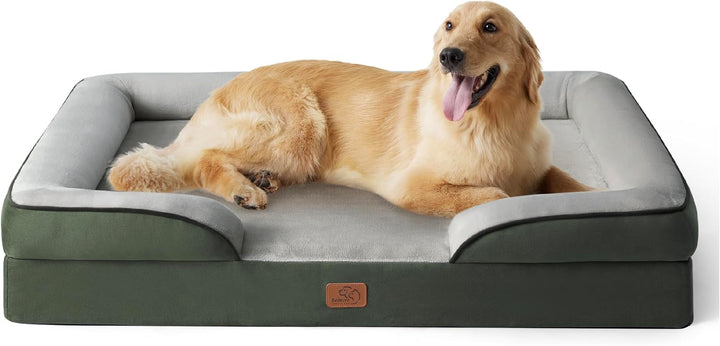 Orthopedic Dog Beds Large Sized Dog - Washable Large Dog Cat Bed Waterproof, Comfort Dogs Couch Sofa with Washable Removable Cover, Pet Bed with Nonskid Bottom, Grey, 35"