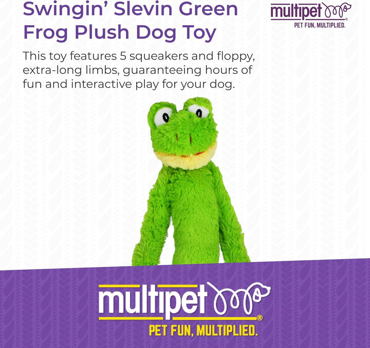 'S Swinging Slevin XXL Oversized 30-Inch Green Frog Plush Dog Toy