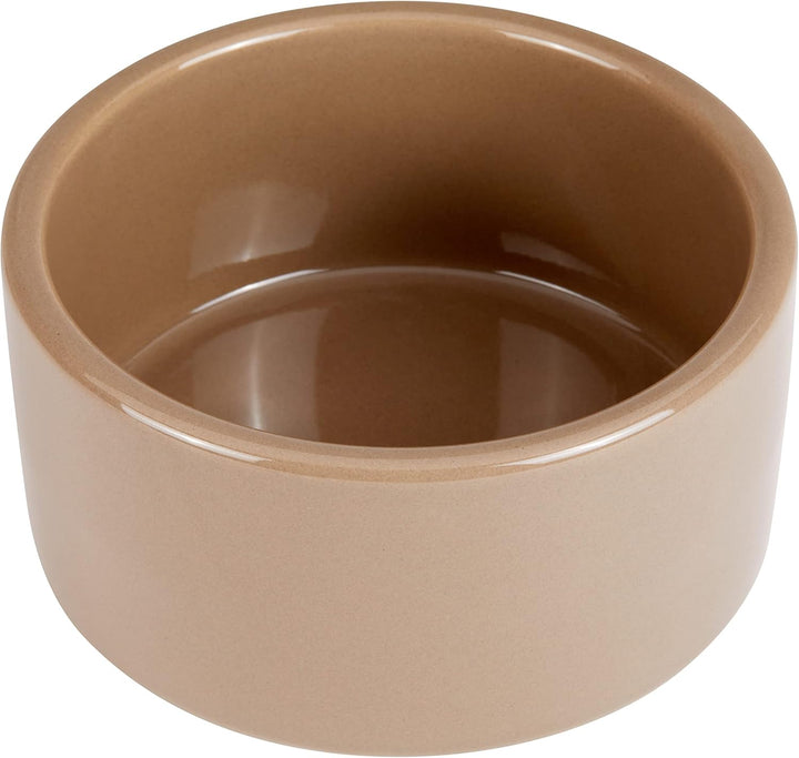 Stoneware Ceramic Pet Hamster Bowl, Brown, 3-Inch
