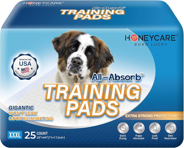 All-Absorb, Small 17.5" X 23.5", 120 Count, Dog and Puppy Training Pads, Ultra Absorbent and Odor Eliminating, Leak-Proof 5-Layer Potty Training Pads with Quick-Dry Surface, Blue, A05