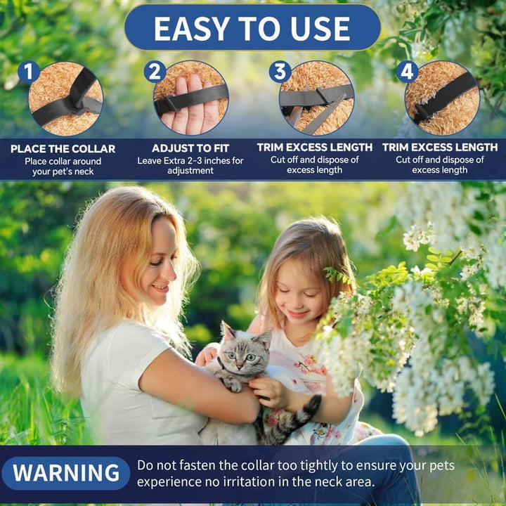 4 Pack Flea Collar for Cats, 32 Months Flea and Tick Prevention for Cat, Waterproof Natural Cat Fleas and Ticks Treatment, Adjustable Fleas and Ticks Collar for Cats Kittens(4 Colors)