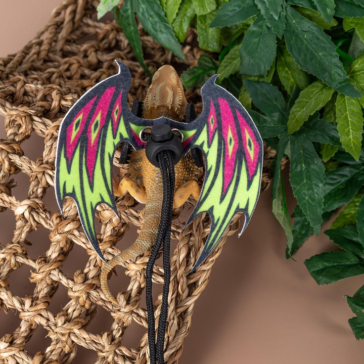 2 Pack Bearded Dragon Lizard Harness Leash Set, Adjustable Reptile Lizard Leashes with Adorable Dinosaur Wing for Geckos, Chameleon, Lizards