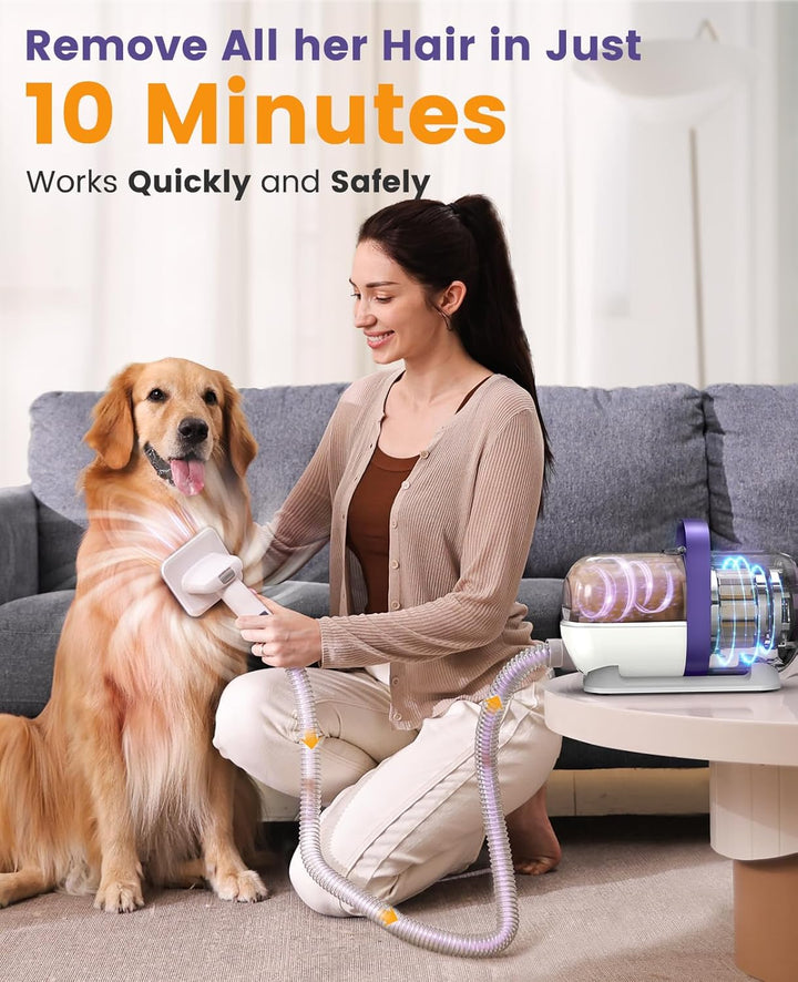 Dog Hair Vacuum & Dog Grooming Kit/Low Noise Dog Grooming Vacuum12Kpa,Dog Vacuum for Shedding Grooming for Pet Hair&Home Cleaning