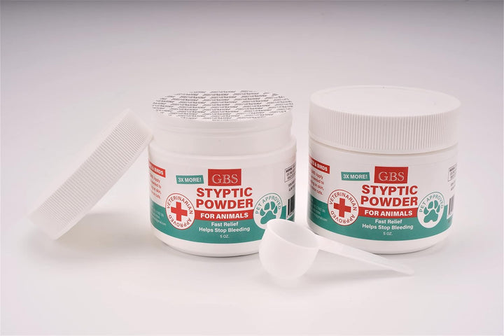 5 Oz Styptic Powder for Dogs, Cats & Birds Stops Bleeding– Quick Blood Clotting for Nail Clipping, Minor Cuts, Tail Docking & Wing Clipping – Pet First Aid Hemostatic Powder with Sealed Top & Scoop