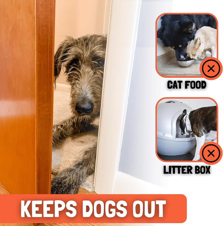 Door Prop for Cats - Easiest Cat Door Latch Holder to Keep Interior Door Open for Pets - Dog Proof Cat Feeding Station & Litter Box - Strong & Portable Door Stopper & Pet Gate Alternative