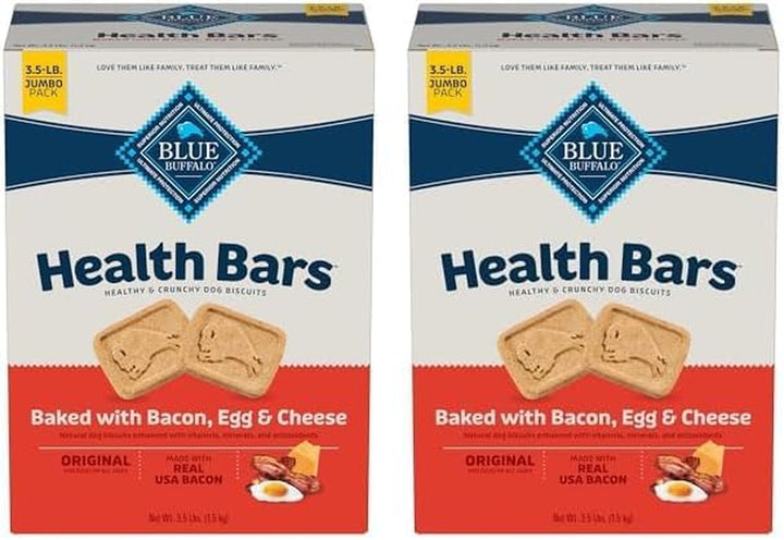 Health Bars Crunchy Dog Biscuits, Oven-Baked with Natural Ingredients, Bacon, Egg & Cheese , 16-Oz Bag