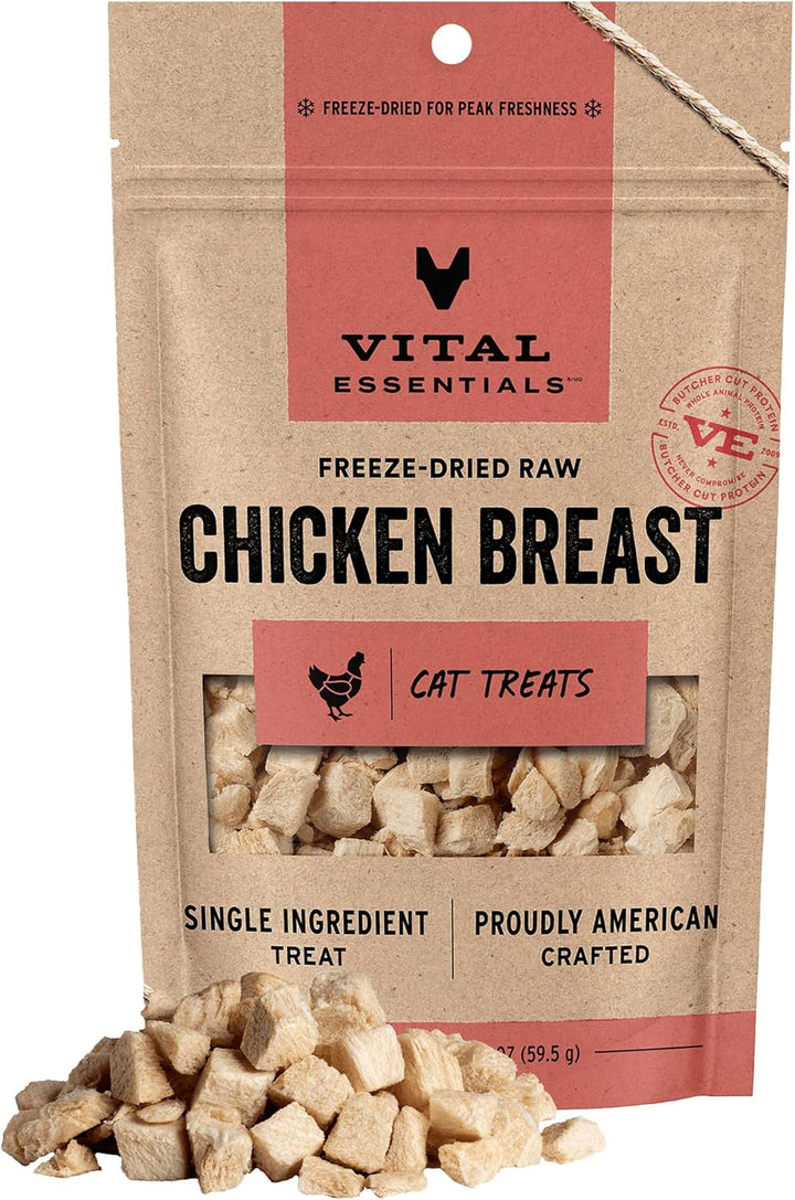 Chicken Hearts Cat Treats, 1 Oz | Freeze-Dried Raw | Single Ingredient | Grain Free, Gluten Free, Filler Free