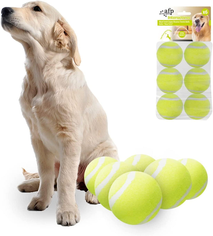 2-Inch Tennis Balls for Dogs, Fetch Toys for Small Medium Dogs, Bouncy & Durable Tennis Balls for Ball Launcher Toy, 6 Pack Fetch Toy for Outdoor Play