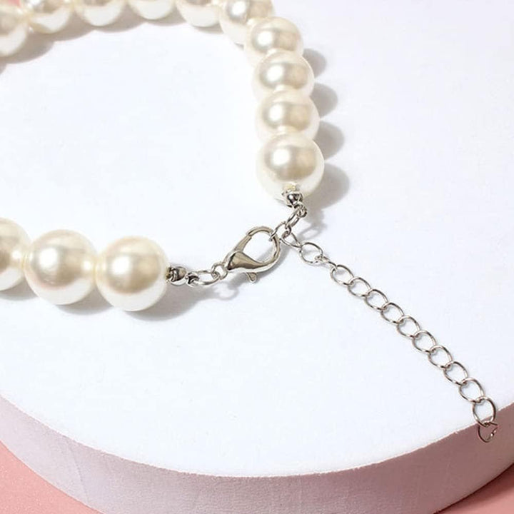 Adorable Pet Pearl Collar Adjustable Cat Dog Pet Necklace Jewelry Chihuahua York Girl Clothing Dress Accessories