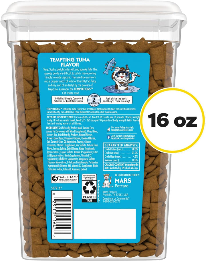 Classic Crunchy and Soft Cat Treats Tempting Tuna Flavor, 16 Oz. Tub