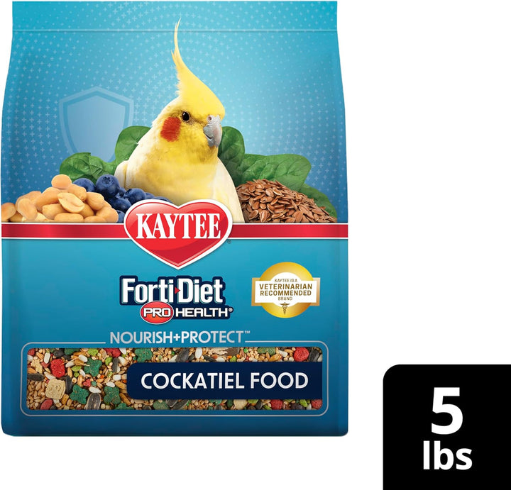 Forti-Diet Pro Health Nourish+Protect Cockatiel Food, Comprehensive Nutrition Backed by Science, Digestive Health, Immune Support, 5 Pounds