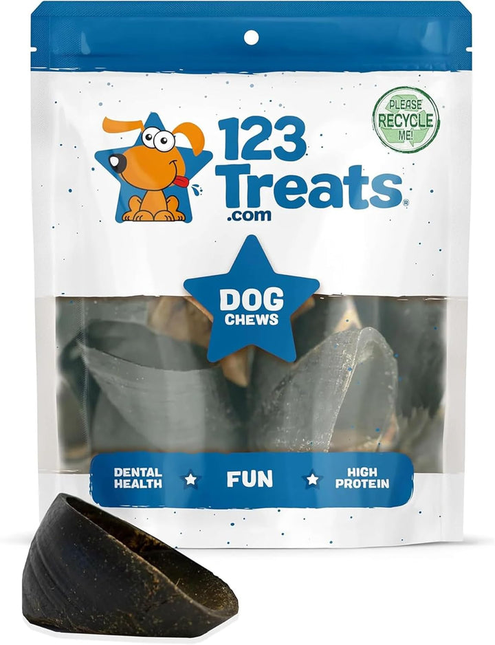 | Hooves for Dogs (25 Count) | 100% Natural Long-Lasting Beef Dog Treats Made from Beef Hoof | from Free Range, Grass Fed Cattle with NO Additives, Coloring or Chemicals.