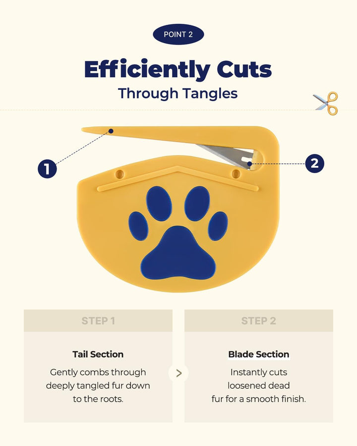 ] Matt Splitter for Dogs & Cats | Professional Dematting Tool with Steel Blade | Easily Removes Knots, Mats & Tangles | Safe & Gentle Pet Grooming Comb for Long & Medium Coats