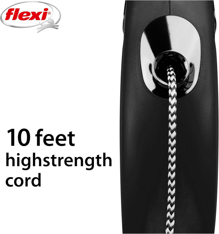 New Classic Cord Retractable Cat Leash - X-Small – 10 Ft., Black | Tangle-Free Pet Walking Leash with One-Handed Brake, Pause, Lock | German Quality Product