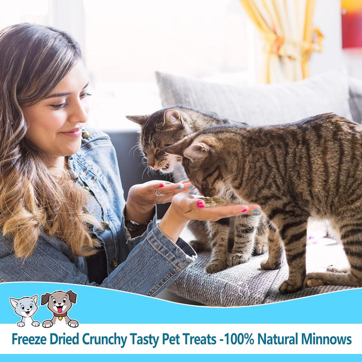 Minnows - 8.5 Oz Freeze Dried Minnows for Cats & Dogs - 100% Natural Premium Cat & Dog Treat (8.5 OZ)