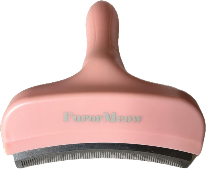 Pet Deshedding Tool with Curve Blade, Cat Grooming Brush, Tight V-Shaped Teeth Shedding Comb for Cats and Dogs (Green, Small)