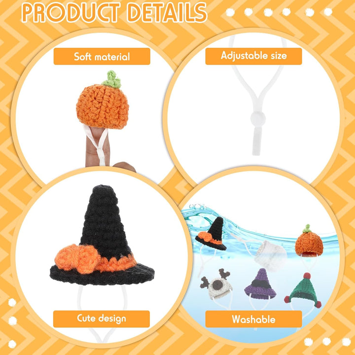 12 Pcs Hamster Hats Mini Hats for Snakes Small Animals Guinea Pig Hamster Bibs Clothes for Lizards Bearded Dragons Holiday Party Costume Accessories(Classic)