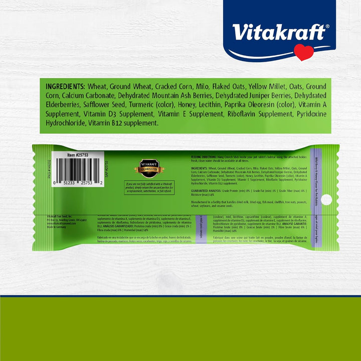 Crunch Sticks Rabbit Treat - Carrot and Honey - Rabbit Chew Sticks (Wild Berry & Honey)