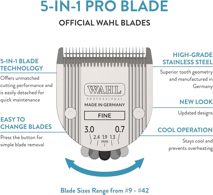 Professional Animal 5-In-1 Adjustable Blade Arco, Bravura, Chromado, Creativa, Figura, and Motion Pet, Dog, and Horse Clippers - Fine (2179-301)