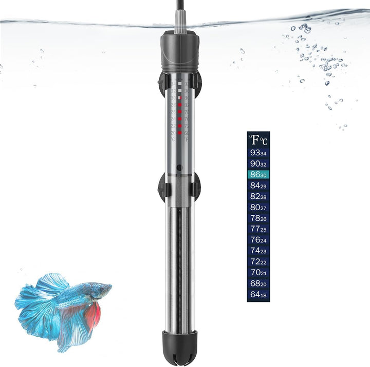 25W 50W 100W 200W 300W Adjustable Aquarium Heater, Submersible Fish Tank Heater Thermostat with Suction Cup (50W)