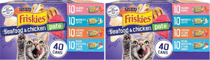 Purina  Pate Wet Cat Food Variety Pack Seafood and Chicken Pate Favorites 40Ct VP - (Pack of 40) 5.5 Oz. Cans