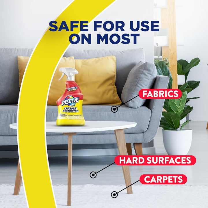 Urine Destroyer Spray – Pet Stain and Odor Remover, Carpet Cleaner Solution for Cat and Dog Urine, 32 Fl Oz