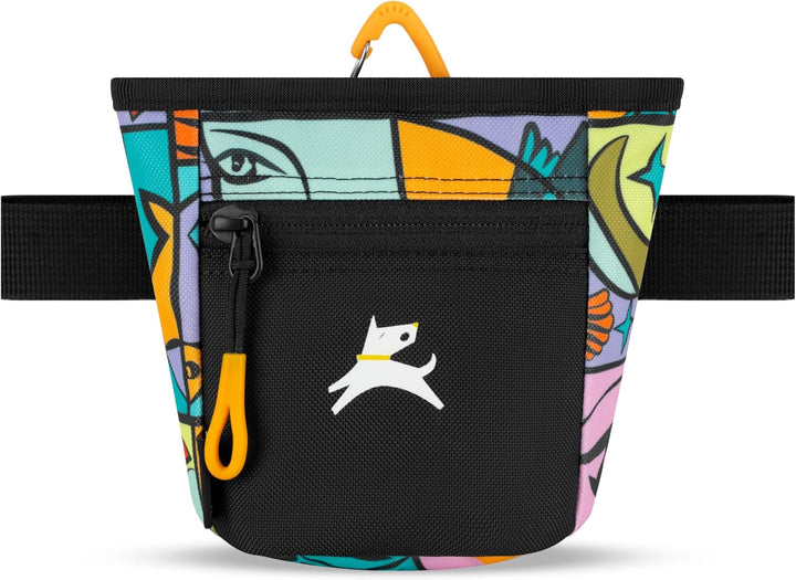 Goodie Treat Bag, Dog Treat Pouch, Waist Belt Clip for Hands-Free Training, Magnetic Closure, Dog Training and Behavior Aids, Three Ways to Wear (Raven S'25)