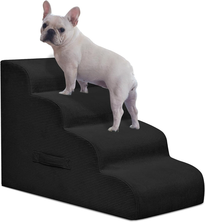 Dog Stairs for Small Dogs and Cats, 20" H 4 Steps Dog Ramp for High Beds, Couch, Sofa, Waterproof Pet Stairs with Removable Washable Cover, Non-Slip Sturdy Pet Steps