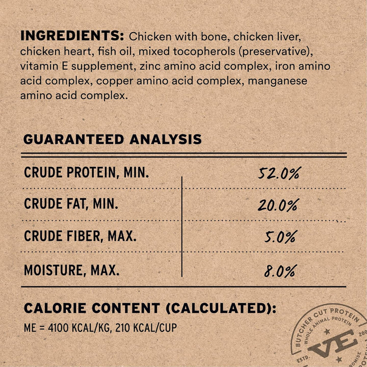 Freeze-Dried Raw Chicken Meal or Mixer Cat Food Crunchy Nibs, 12 Oz