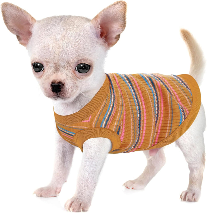 Elevate Your Pet'S Comfort and Fashion: Premium 100% Cotton Rib Dog Shirt Vest for Small Breeds like Chihuahuas, Yorkies, and Puppies .Year-Round Style with Tank-Style Puppy Attire Pink X-Small