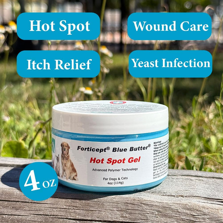 Blue Butter – Hot Spot Treatment for Dogs | Dog Wound Care | Skin Yeast Infections, Ringworm, Cuts, Rashes, First Aid Veterinary Strength Topical Ointment 4Oz