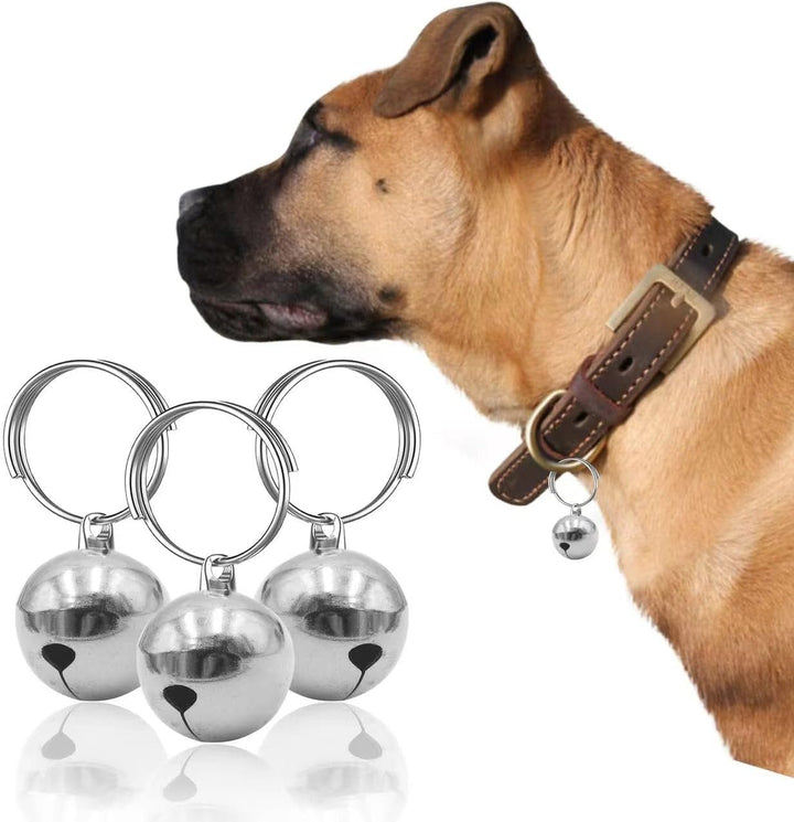 3 Pack Pet Bells for Dog Cat Collar Charm Pet Pendant Accessories Stainless Steel Anti-Lost Training Bells for Collars Pet Pendant Accessories 1/2-Inch Silver