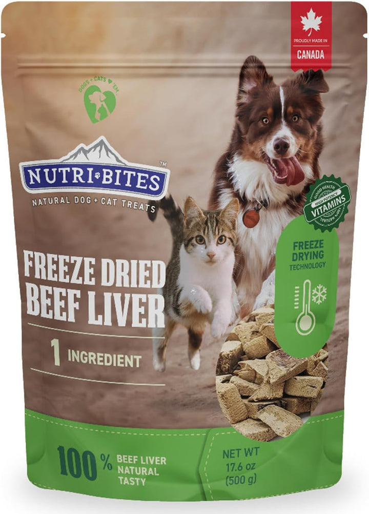Freeze Dried Beef Liver Dog & Cat Treats | Healthy Pet Training Treats or Food Topper | All Natural, Single Ingredient, High Protein | Premium Bulk Value Pack, 17.6 Oz