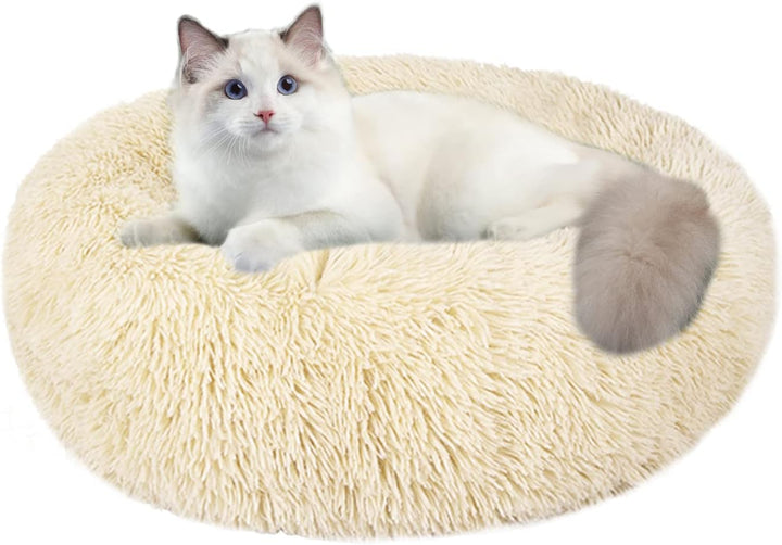 Dog Bed for Small Medium Large Dogs Cats, 20 Inch Calming Washable-Round Cozy Soft Pet Bed for Puppy and Kitten with Slip-Resistant Bottom