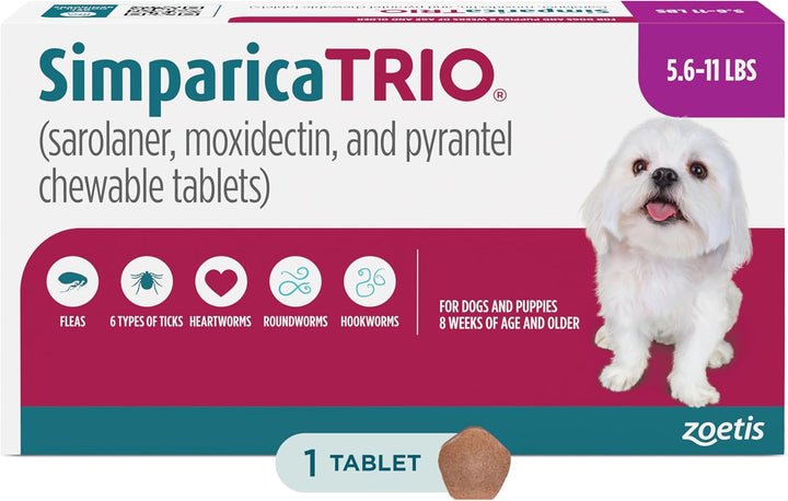 (Sarolaner, Moxidectin, and Pyrantel Chewable Tablets) Chewables for Dogs, 48 Mg/Tab, 44.1-88 Lbs, (Green), 6 Tablets