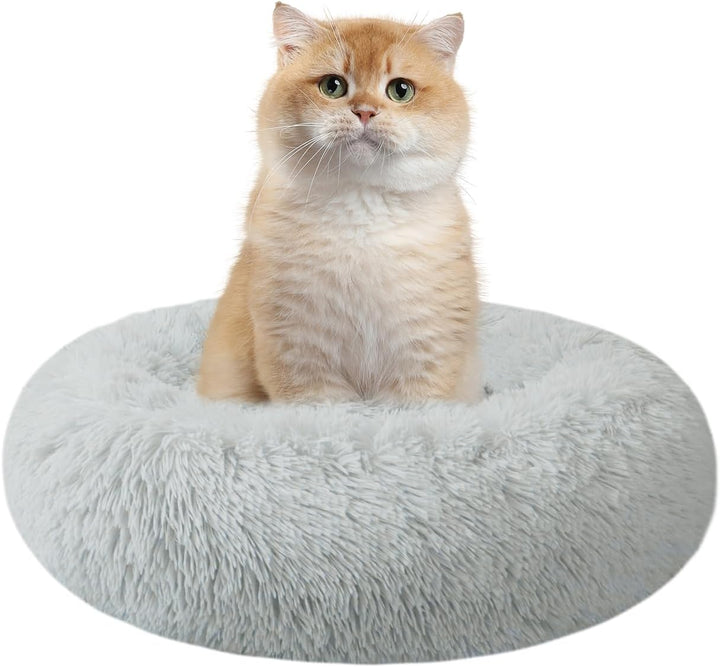 Dog Bed for Small Medium Large Dogs Cats, 20 Inch Calming Washable-Round Cozy Soft Pet Bed for Puppy and Kitten with Slip-Resistant Bottom