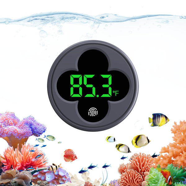 Aquarium Thermometer Digital, LED Fish Tank Thermometer Wireless Accurate Temperature Gauge to ±0.9℉, Aquarium Accessories for Fish Tank, Betta, Axolotl Tank or Aquatic, Replaceable Battery
