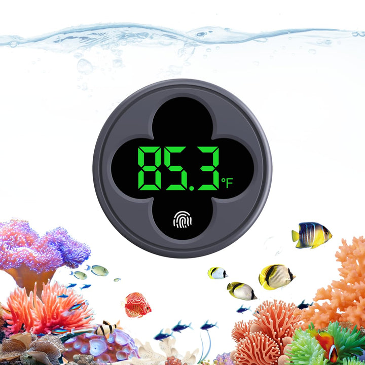 Aquarium Thermometer Digital, LED Fish Tank Thermometer Wireless Accurate Temperature Gauge to ±0.9℉, Aquarium Accessories for Fish Tank, Betta, Axolotl Tank or Aquatic, Replaceable Battery