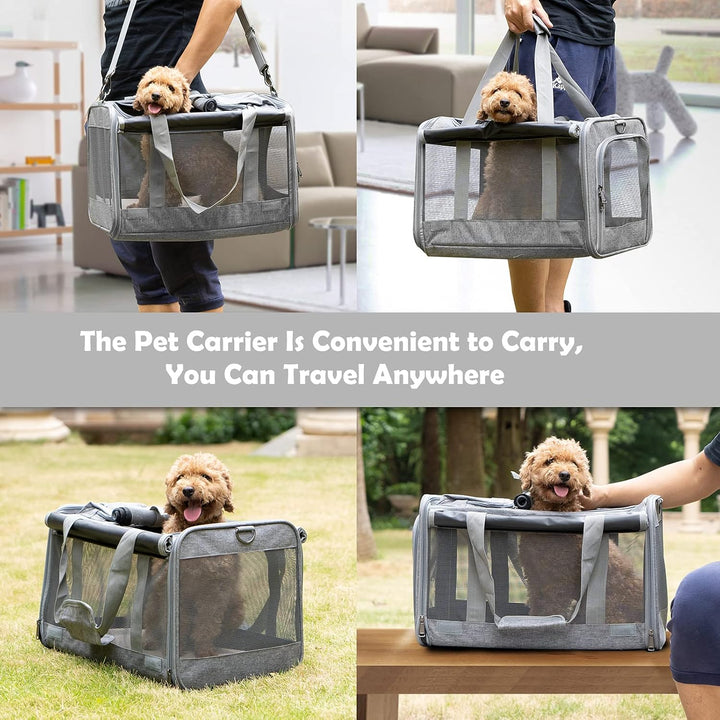 Pet Carrier for Large Cats, Soft-Sided Cat Carrier for Medium Big Cats and Puppy up to 20Lbs, Washable Dog Carrier Privacy Protection for Home Outdoor Travel