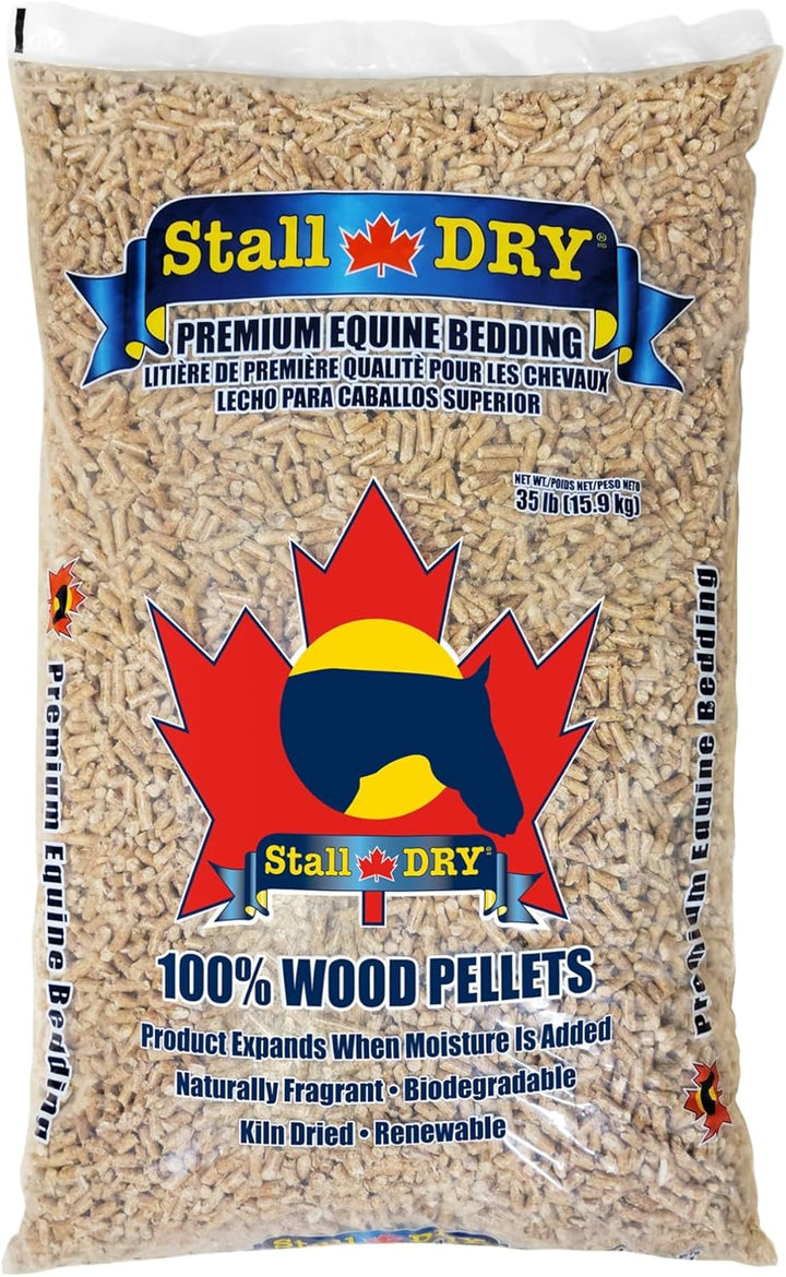 Premium Equine Bedding Pellets, 35Lbs - 100% Natural Kiln-Dried Pine Pellets, Superior Absorption & Odor Control - Eco-Friendly, Biodegradable & Chemical-Free Bedding