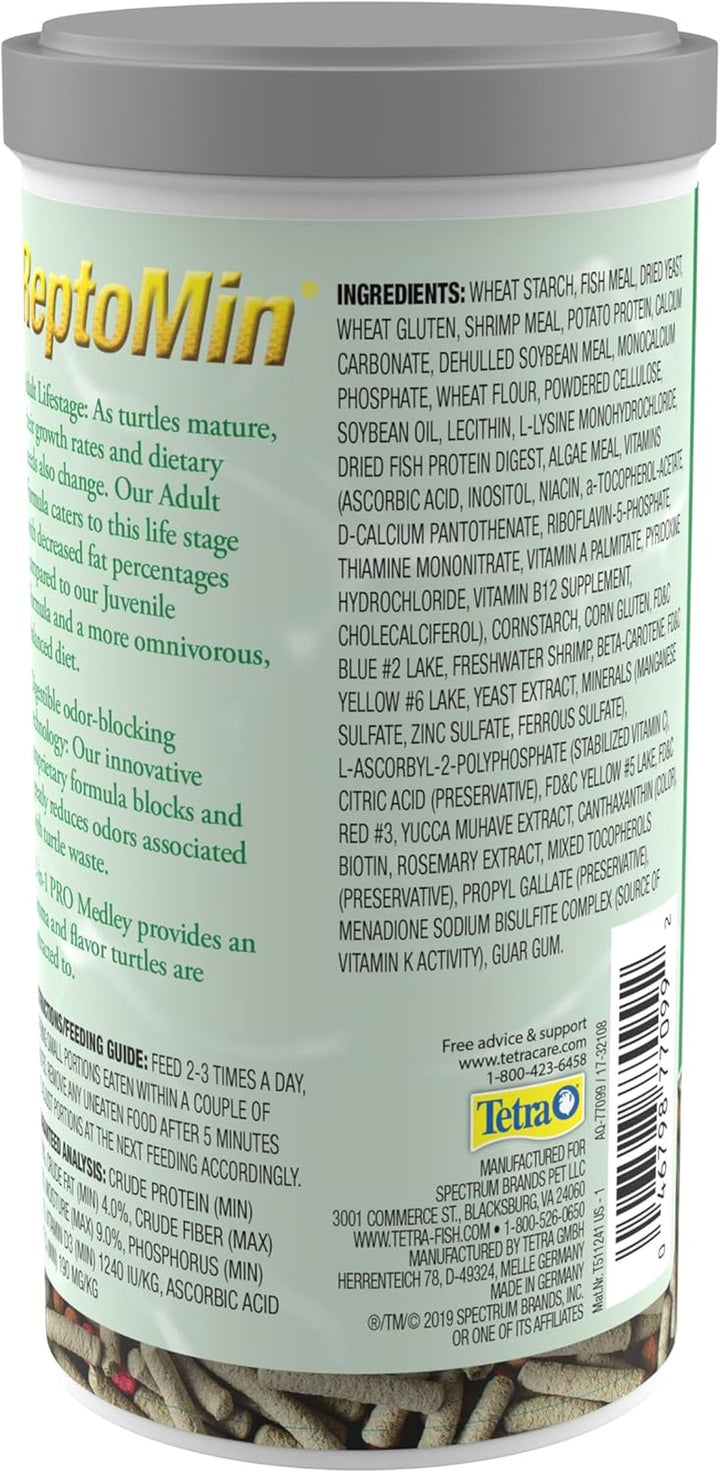 fauna PRO Reptomin Pro Sticks Adult Turtle Formula Daily Diet for Aquatic Turtles, 8.11 Oz